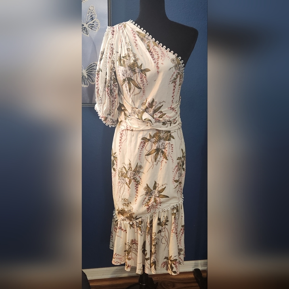 EDIT One Shoulder Floral Midi Dress Size 10/12